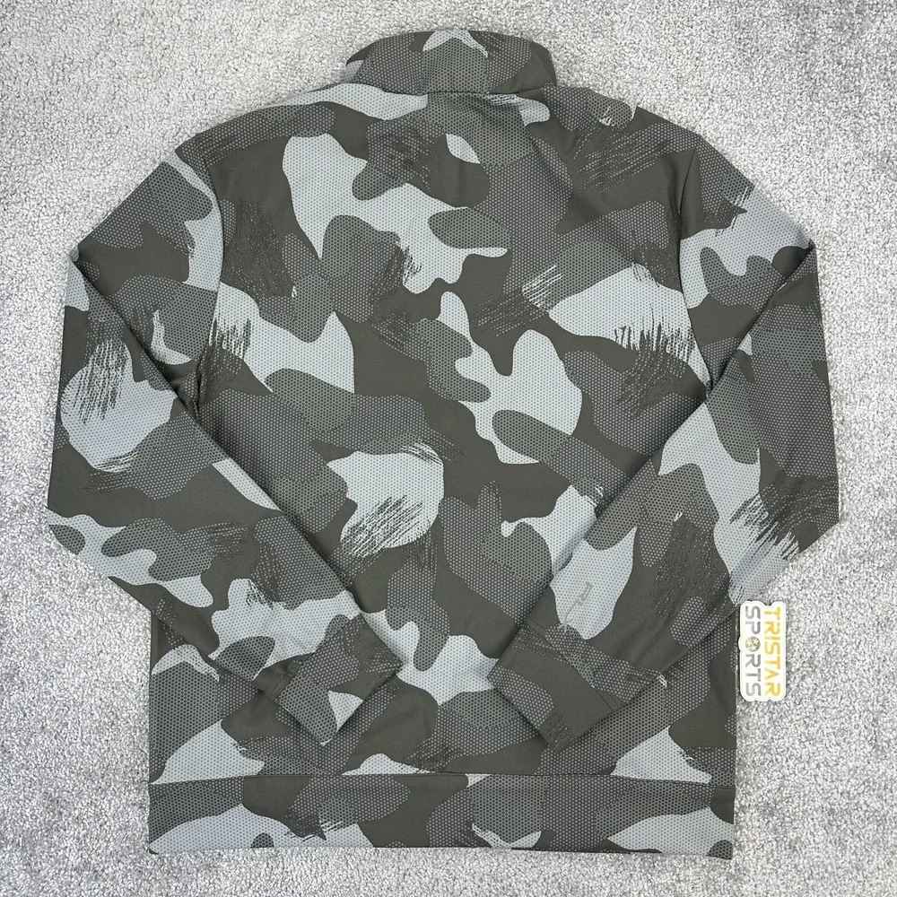 RLX Ralph Lauren Jacket Mens Medium Grey Camo Full Zip Softshell Wicking Golf